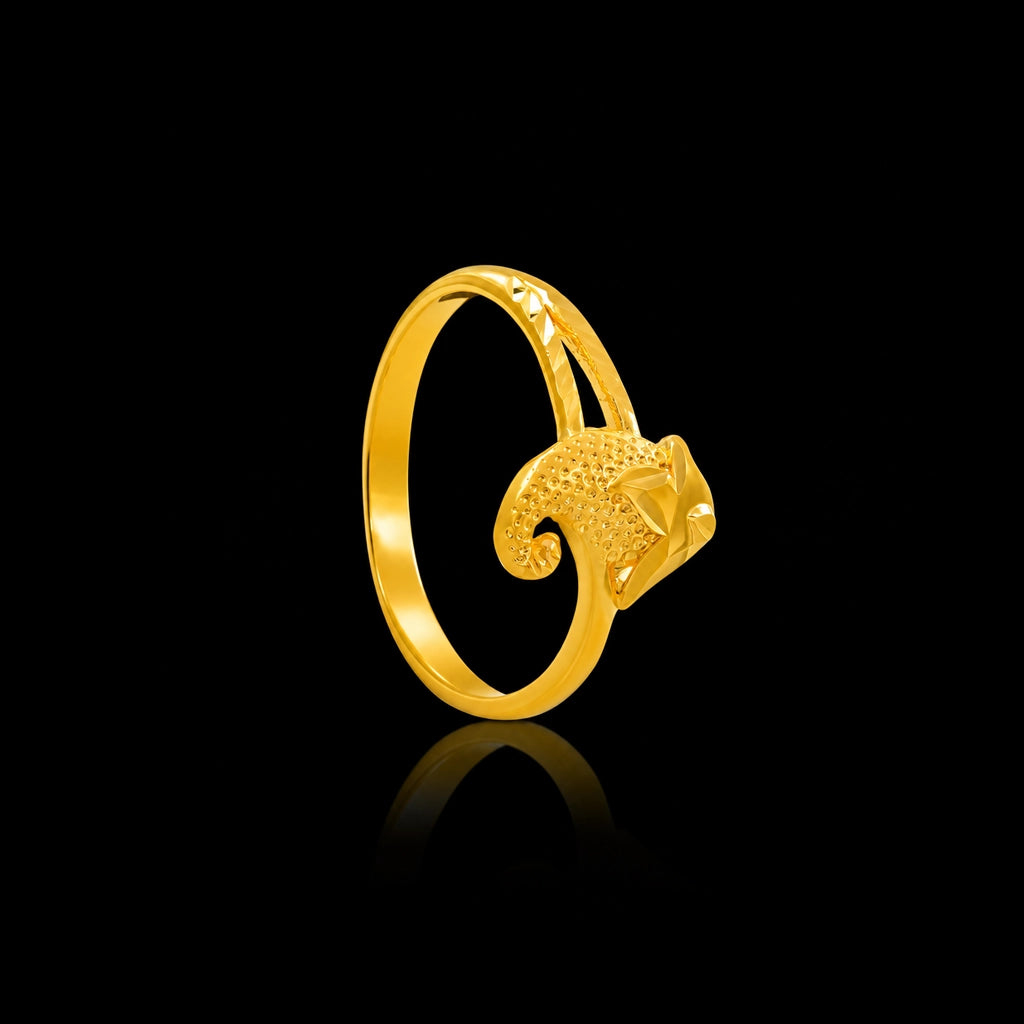 Fish Curl Slim Band Ring Gold Layered