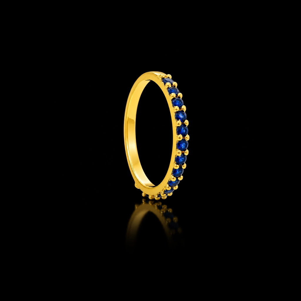 Blue Eternity Fine Band Stone Ring Gold Layered