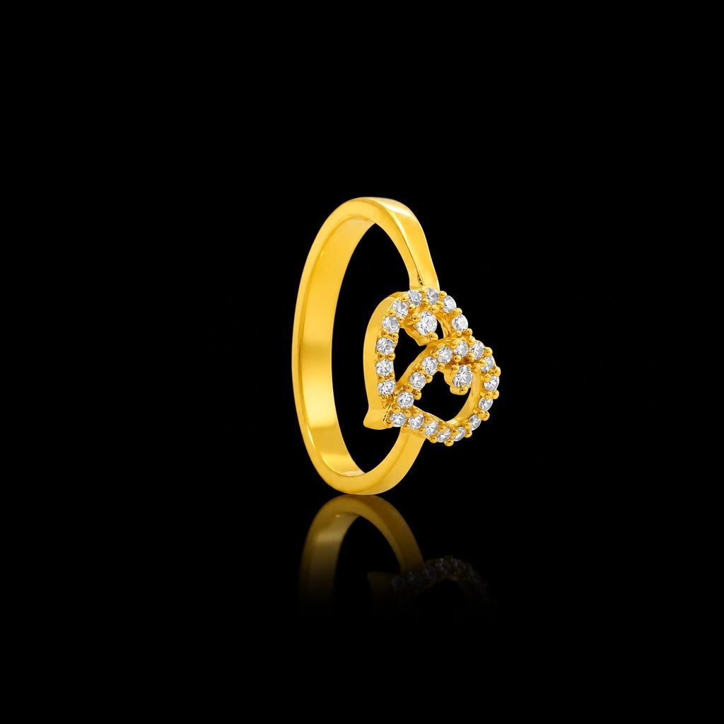 CZ Knot Twin Fine Stone Ring Gold Layered