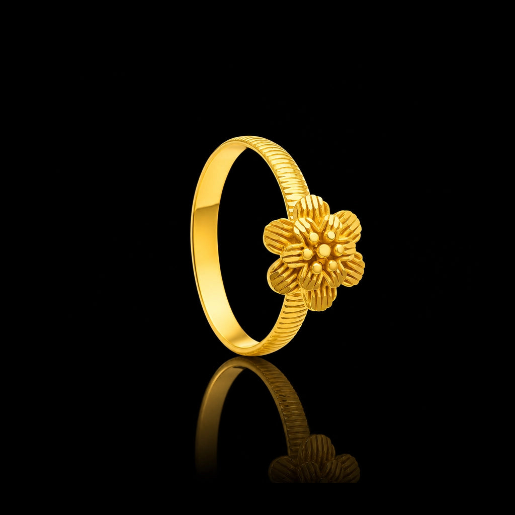 Bloom Ball Fine Band Ring Gold Layered