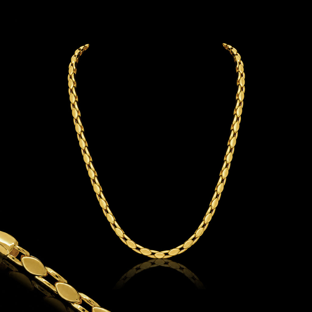 Gents Oval Link Fancy Broad Chain Gold Layered