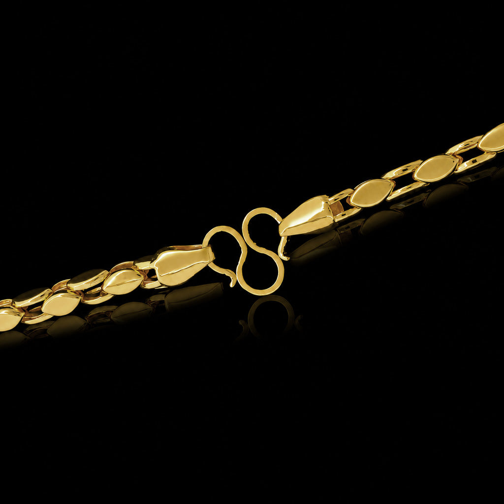 Gents Oval Link Fancy Broad Chain Gold Layered