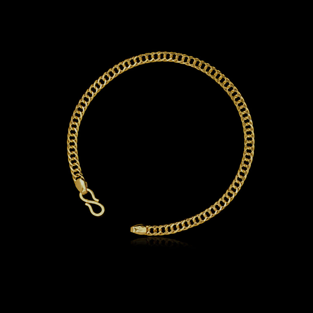 Gents Curb Link Fine Chain Bracelet Gold Layered