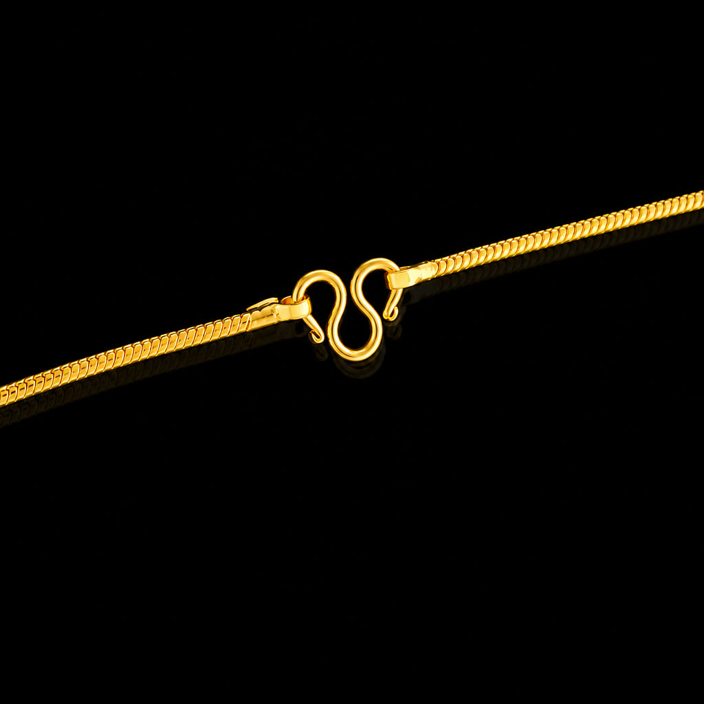 Gents Flat Snake Plain Chain Gold Layered