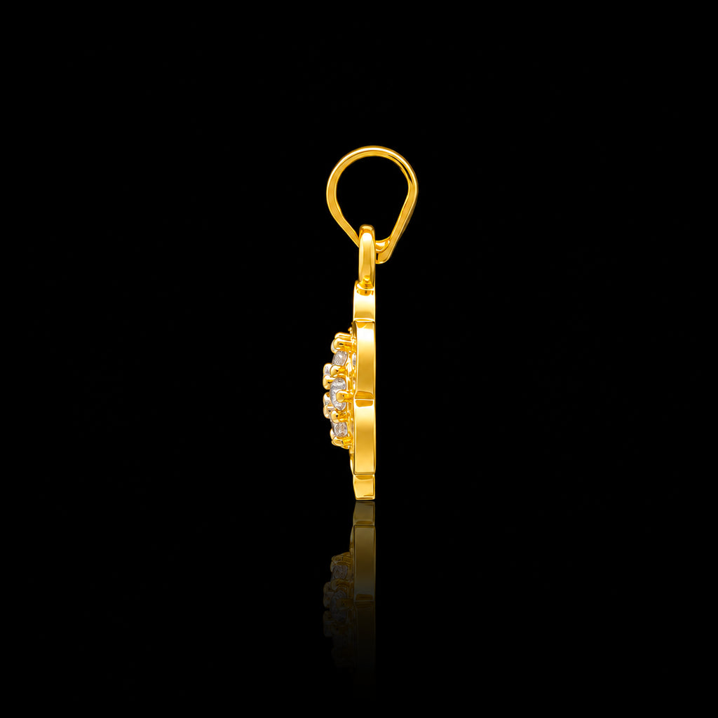 CZ Bloom Open Petal Cluster Pendant Gold Layered