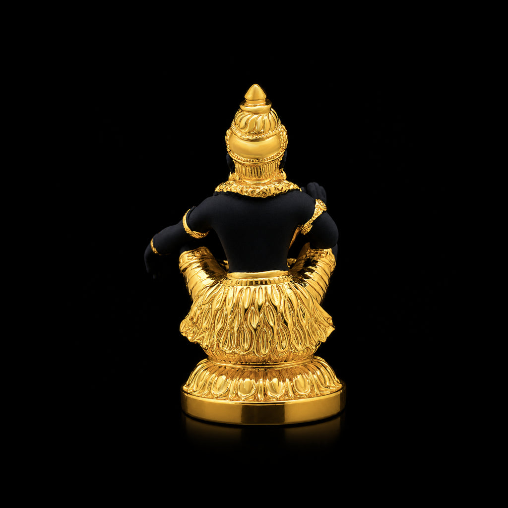 Black Gold Blessing Ayyappa Seated Resin Idol