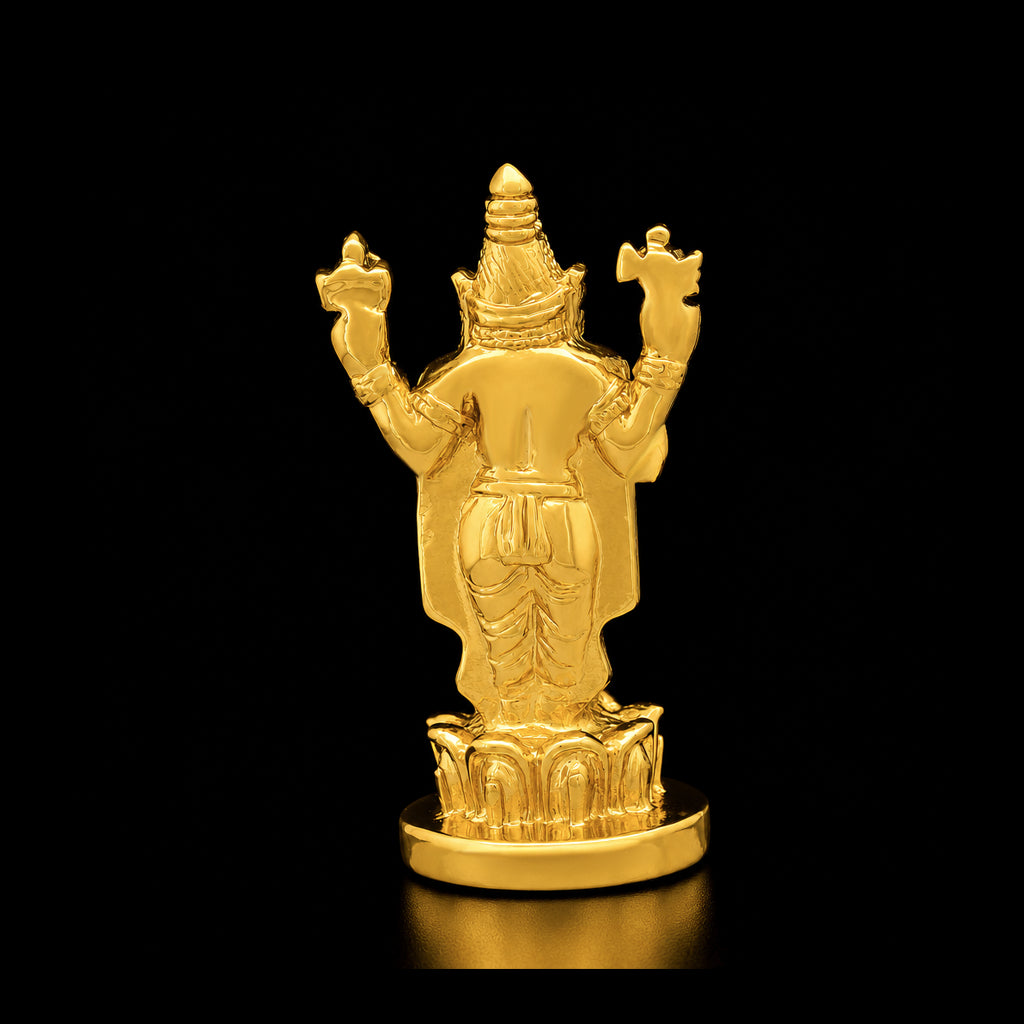 Ornate Standing Venkateshwara Resin Idol Gold Layered