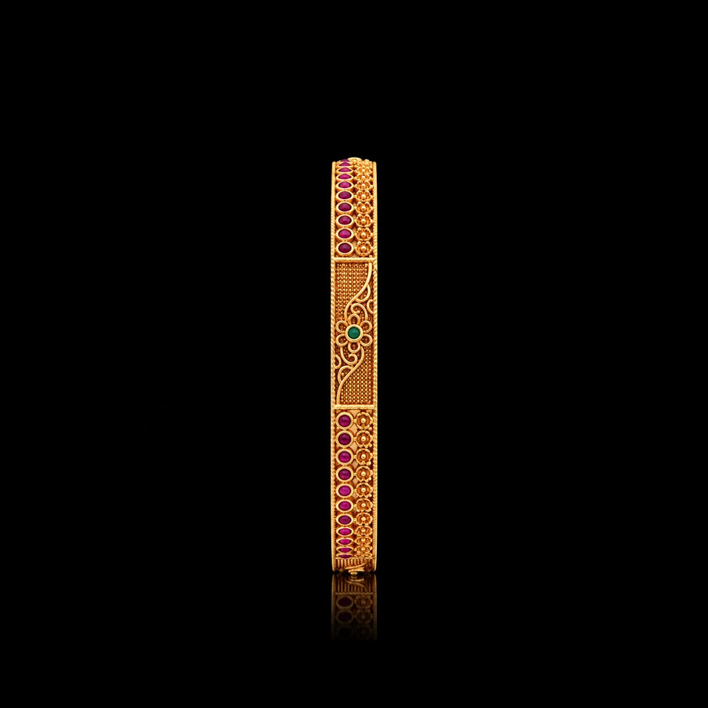 Filigree Floral Panel Stone Row Kada Antique Finish