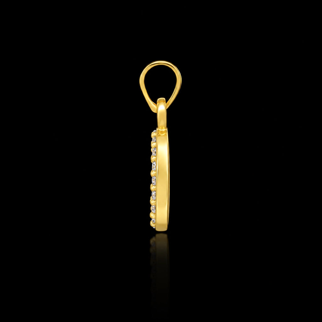 CZ Open Oval Outline Pendant Gold Layered
