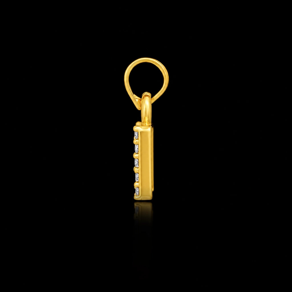 Premium CZ Open Square Frame Pendant Gold Layered