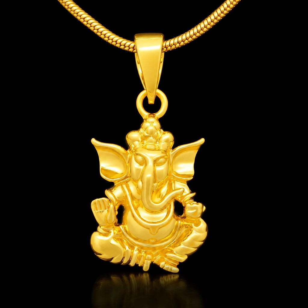 Seated Ganesha Pendant Gold Layered