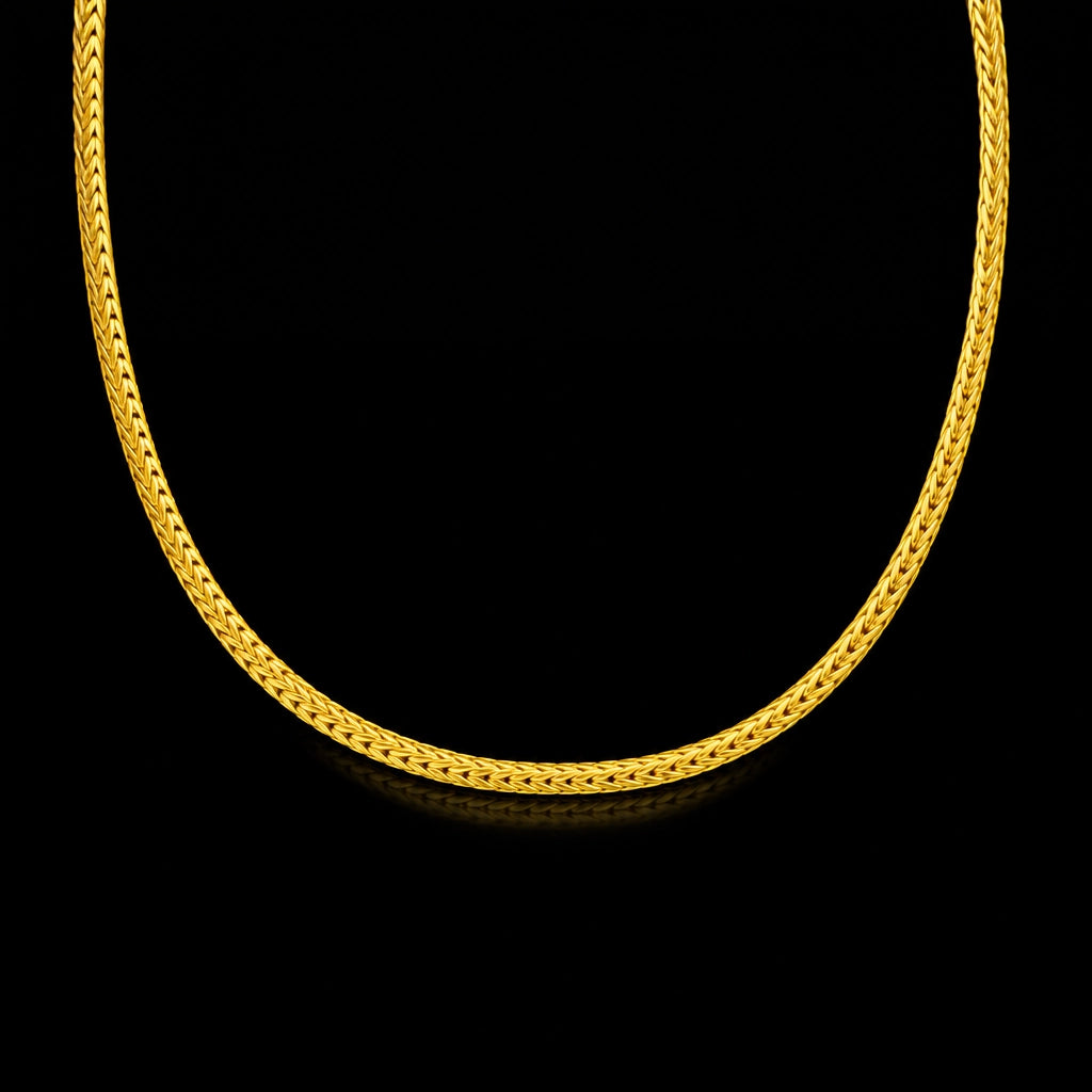 Gents Wheat Foxtail Plain Chain Gold Layered