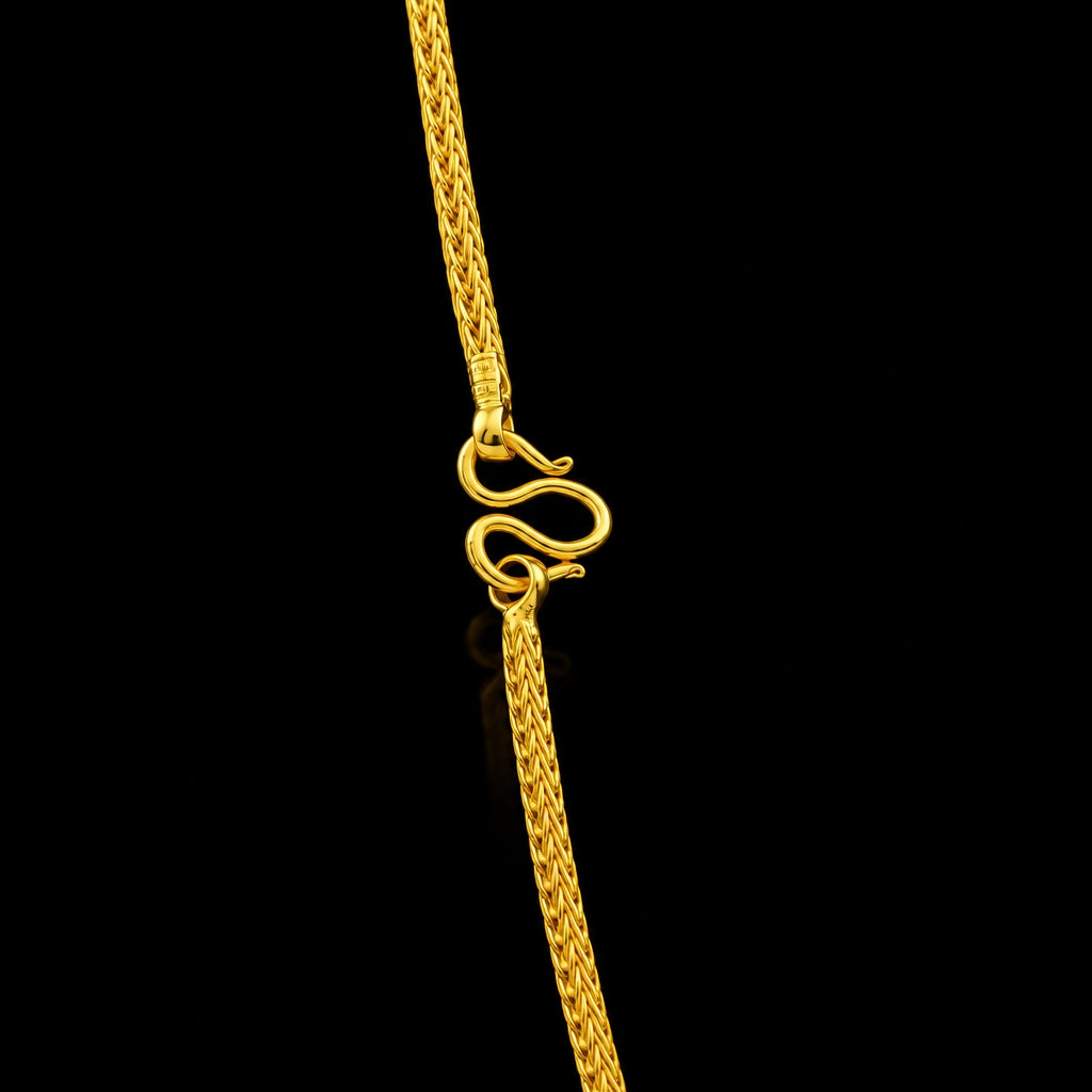 Gents Wheat Foxtail Plain Chain Gold Layered