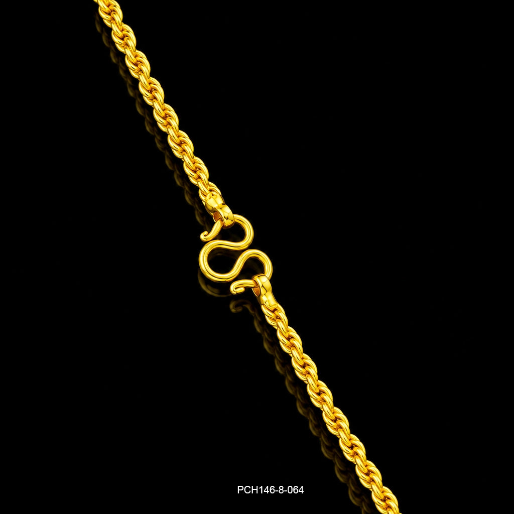 Gents Rope Twist Plain Chain Gold Layered