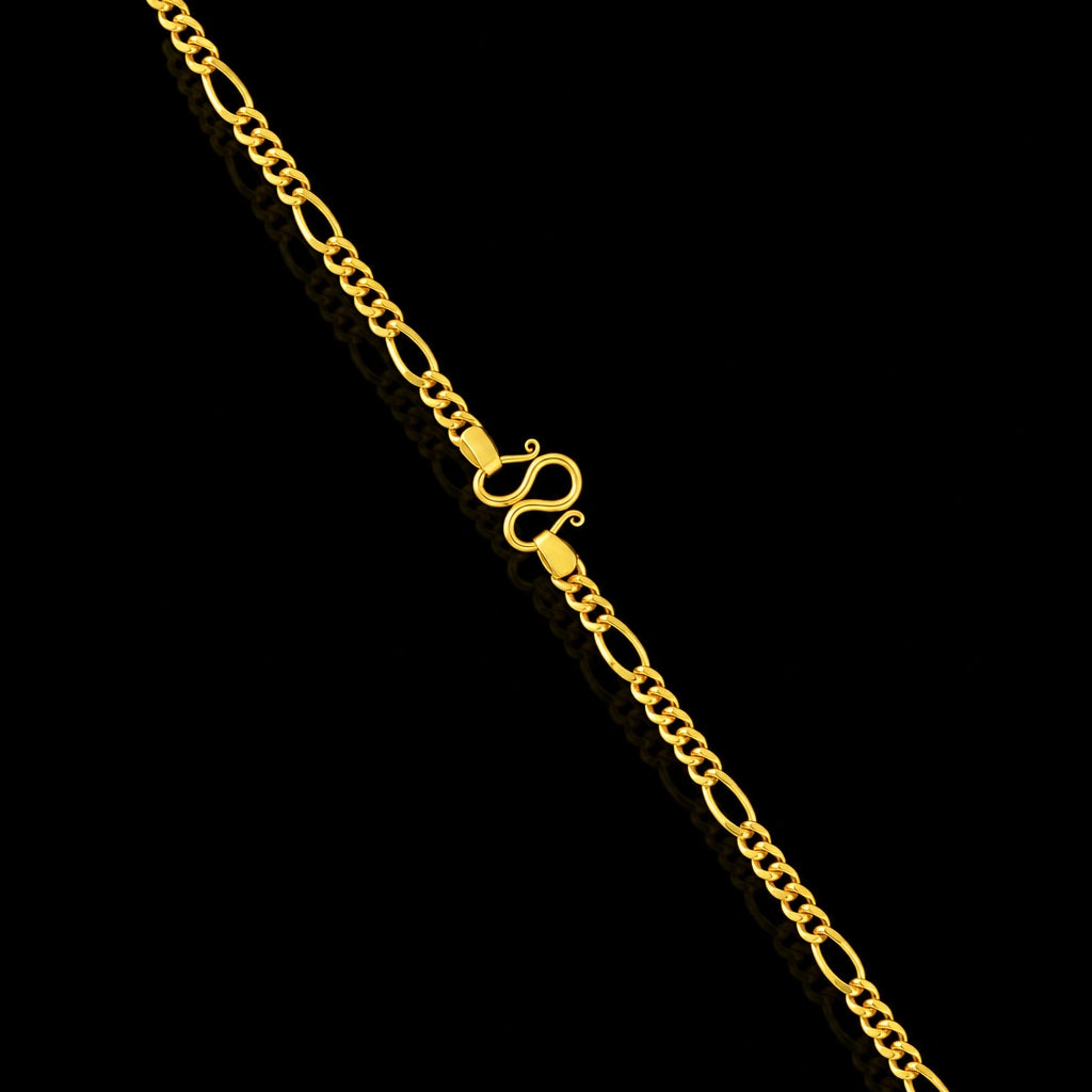 Gents Figaro Plain Chain Gold Layered