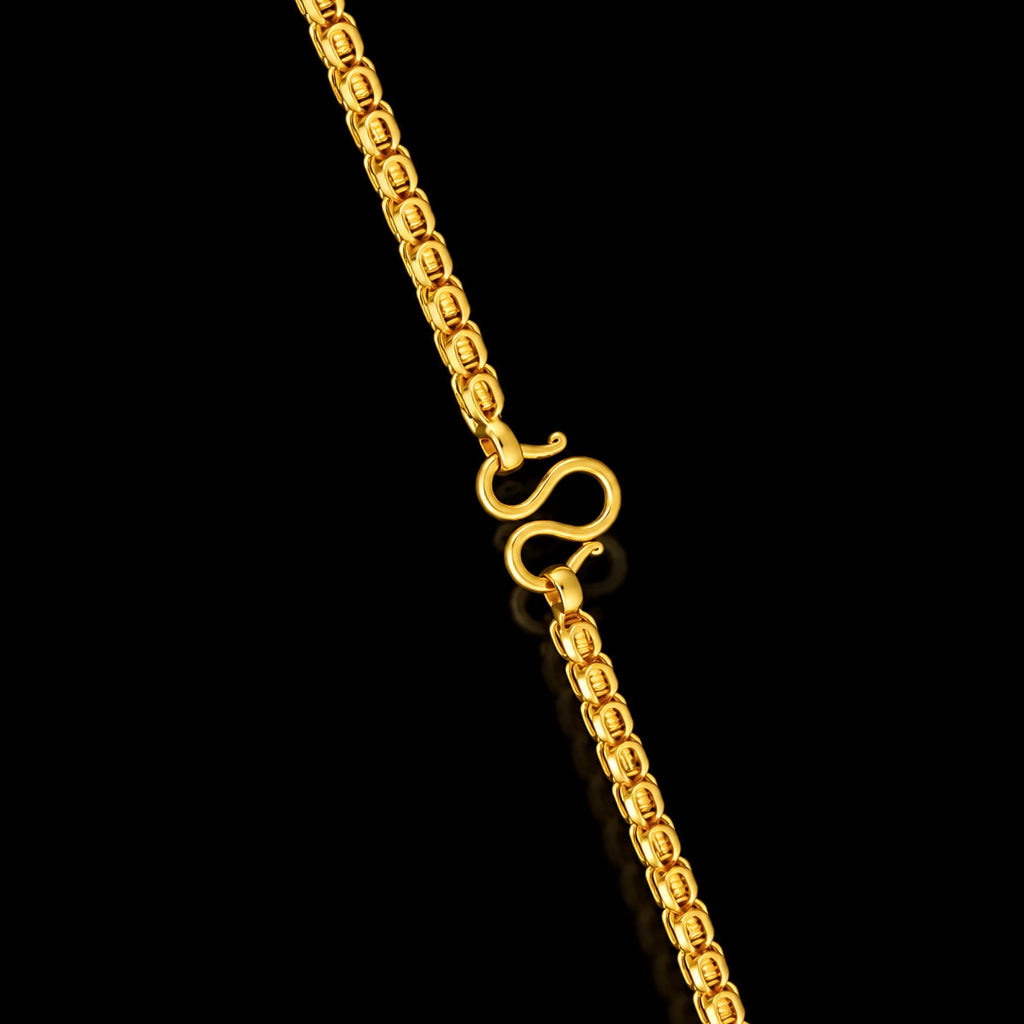 Gents Byzantine Oval Link Plain Chain Gold Layered