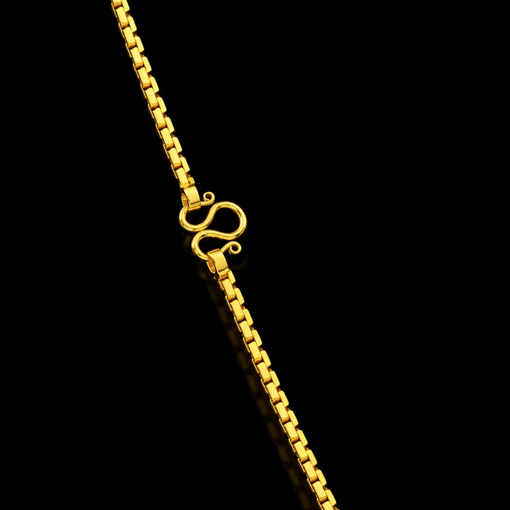 Gents Box Link Plain Chain Gold Layered