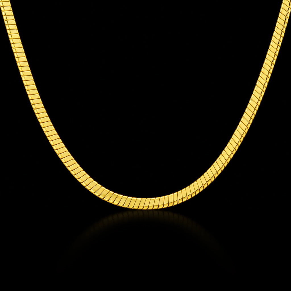 Gents Herringbone Flat Plain Chain Gold Layered