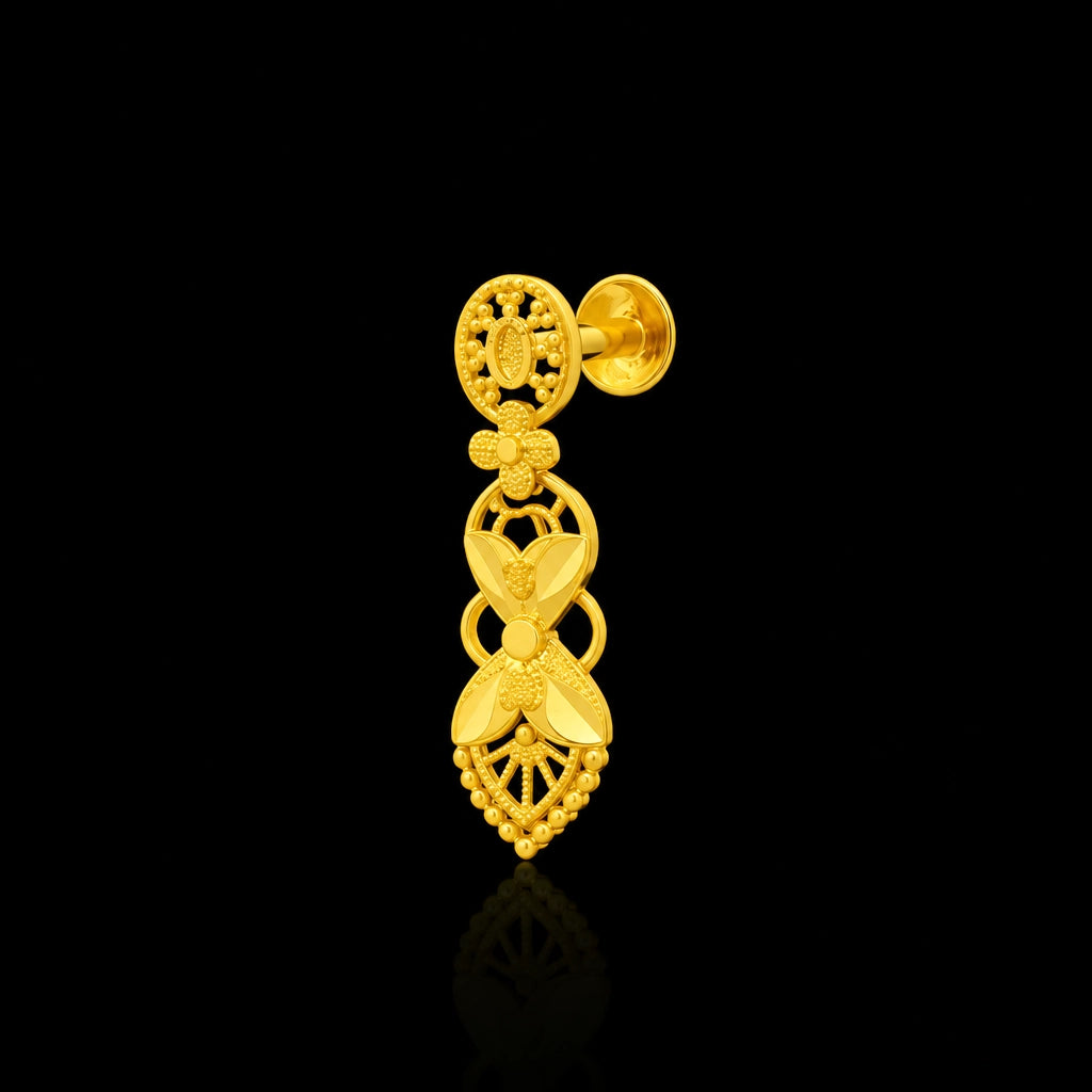 Filigree Leaf Fringe Pendant Necklace Set Short Gold Layered