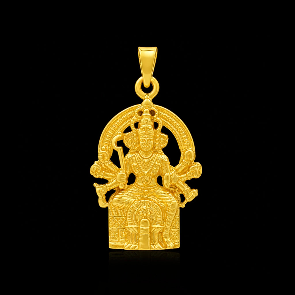 Vishnu Arch Throne Temple Pendant Gold Layered