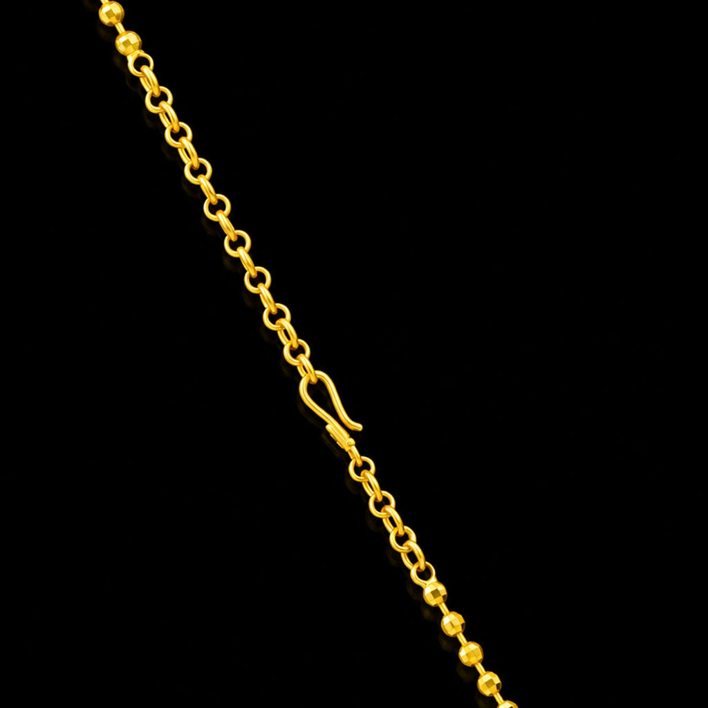 Twin Strand Box Chain Ball Necklace Gold Layered