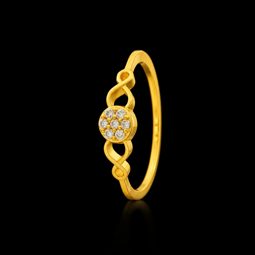 CZ Infinity Pave Circle Stone Ring Gold Layered