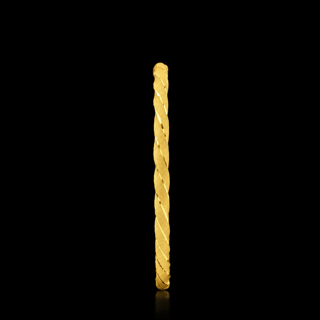 Twin Diamond Cut Bangle Gold Layered