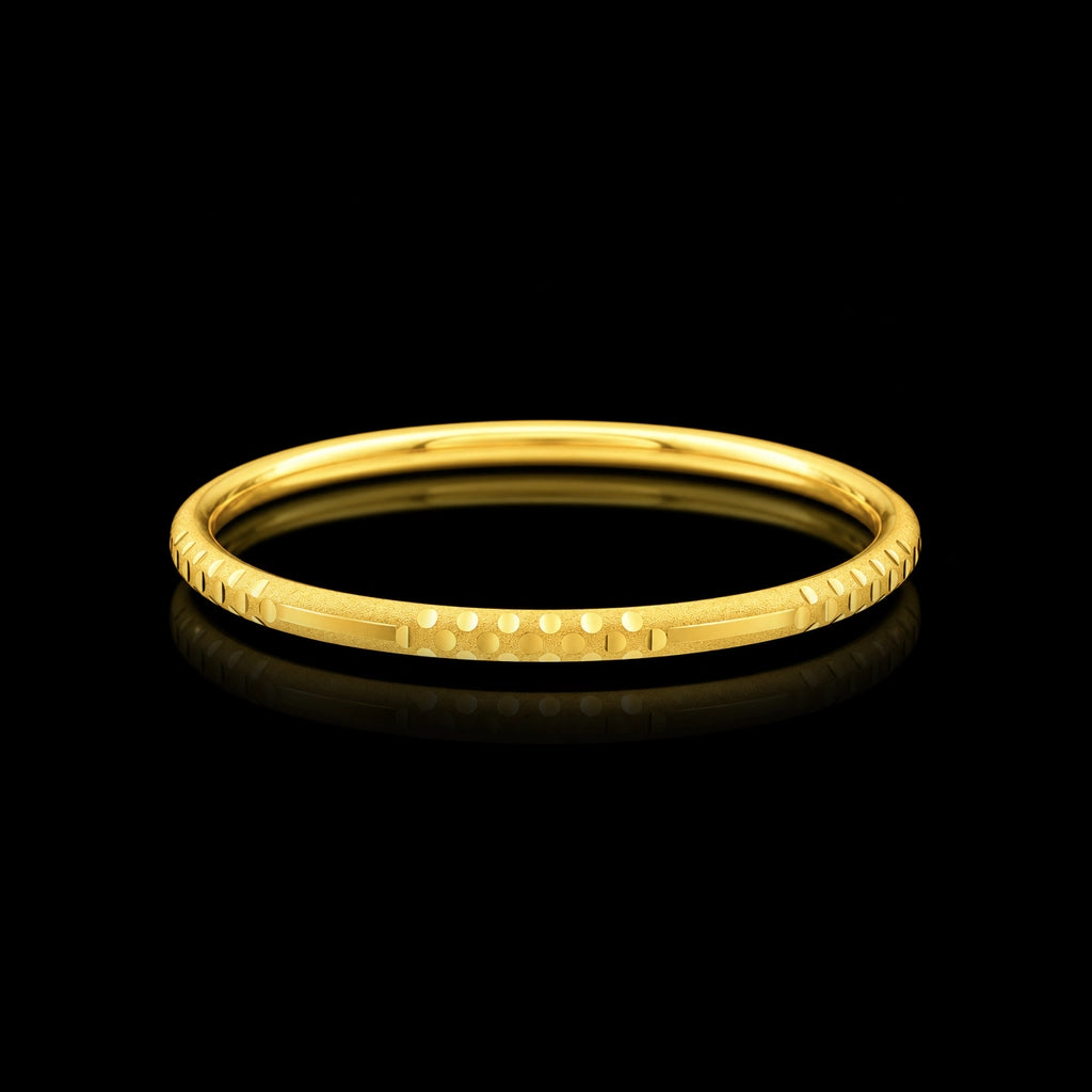Fine Cut Women's Bangle Gold Layered