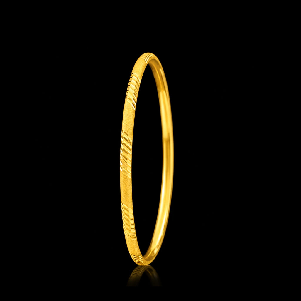 Twin Cut Wire Bangle Gold Layered
