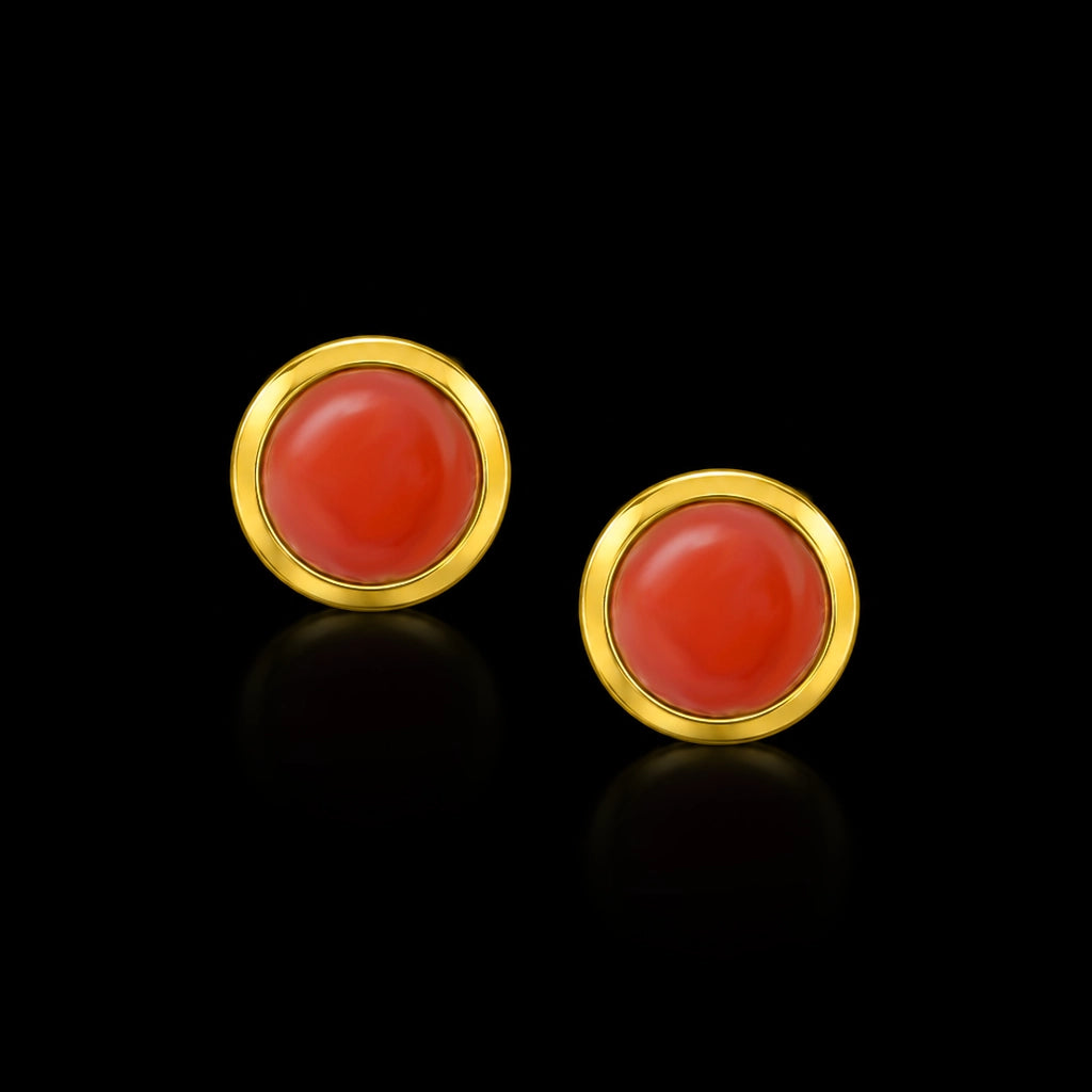 Round Bezel Dome Stud Gold Layered