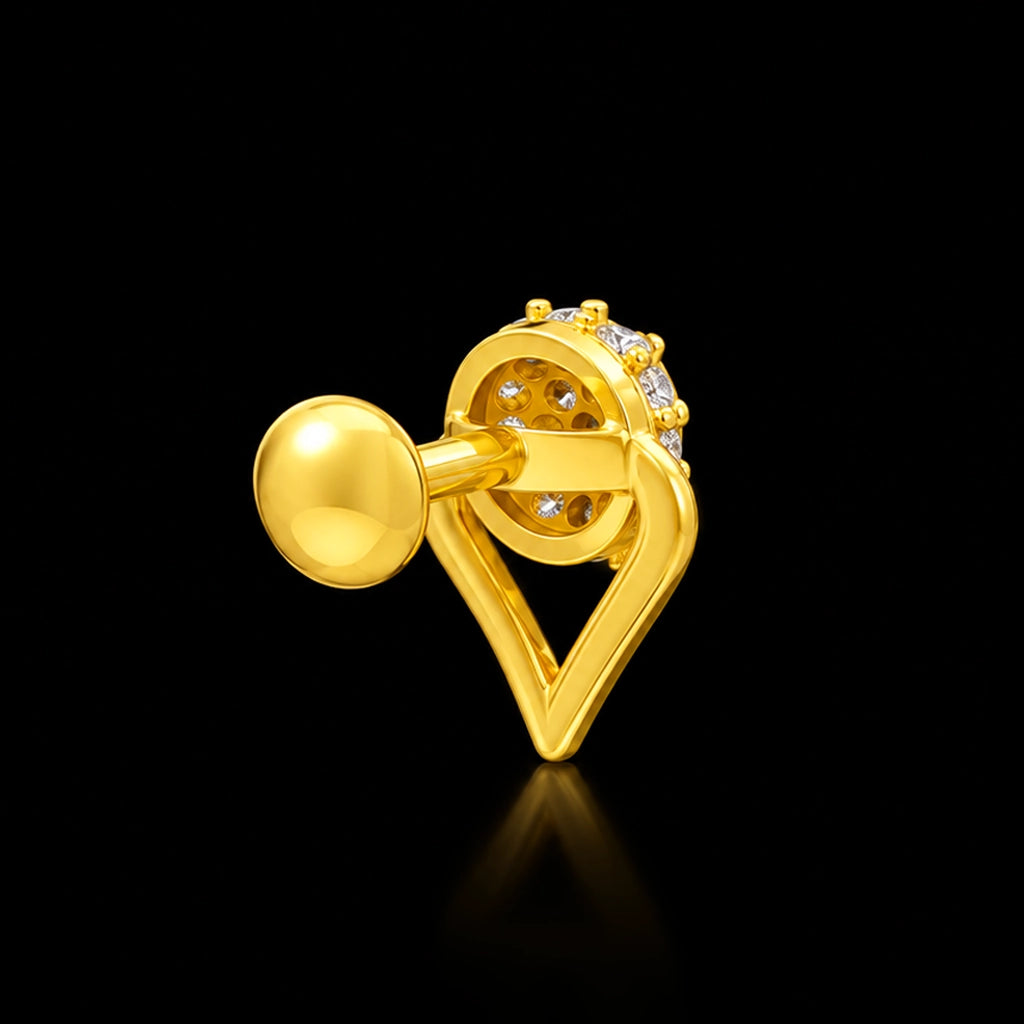 Stone Dome Cluster V Frame Stud Gold Layered