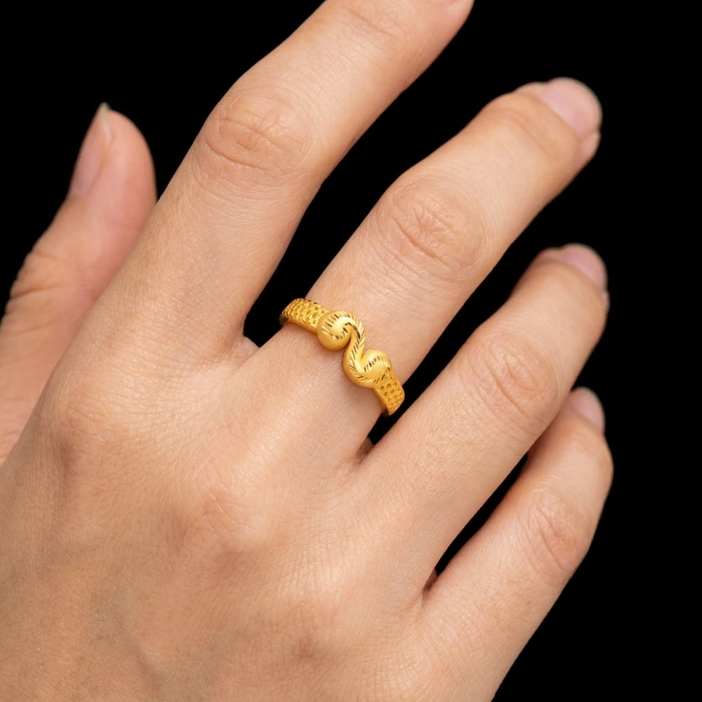 Golden Ring PGR47-021 — Gold Plated Jewellery | Parakkat Jewels