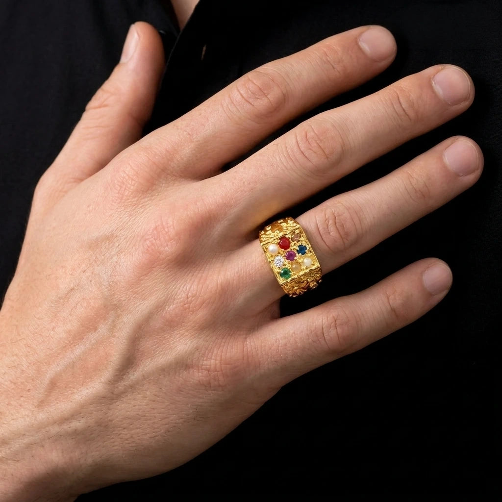 Gents Navaratna stone Ring PMRNNR8-055