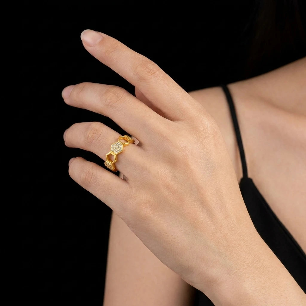 GOLDEN STONE RING PSR61W-051