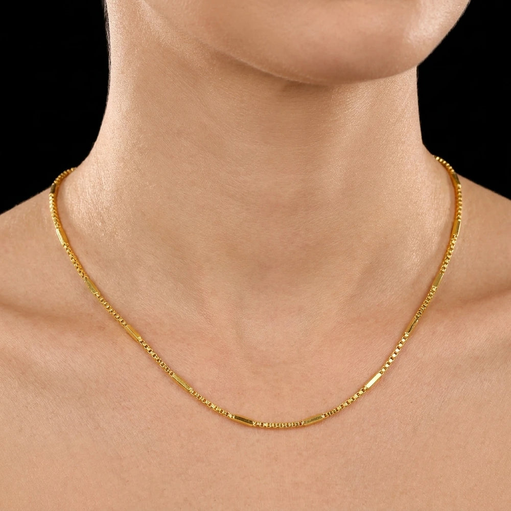 Box Micro Line Chain Millennium Gold Layered
