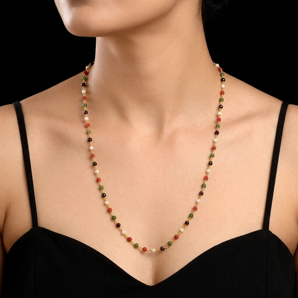 Coral/Pearl Stone Chain PSC2-044