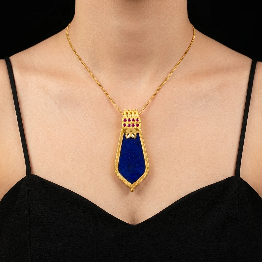 Palakka Blue Stone Locket PSPKLTNBL4a-083