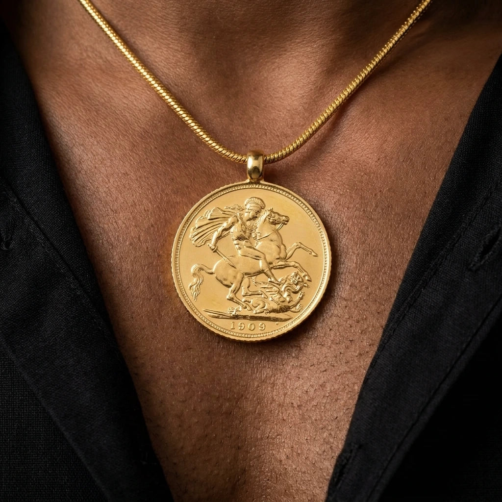 Gold Layered Coin Pendent PGLT45-07