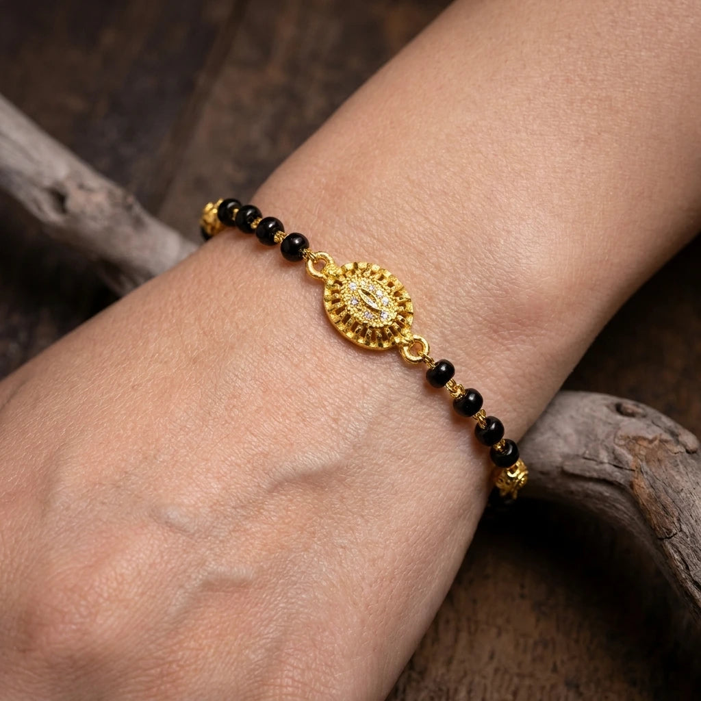 Black Beeds Bracelet PSKMBR16W-052