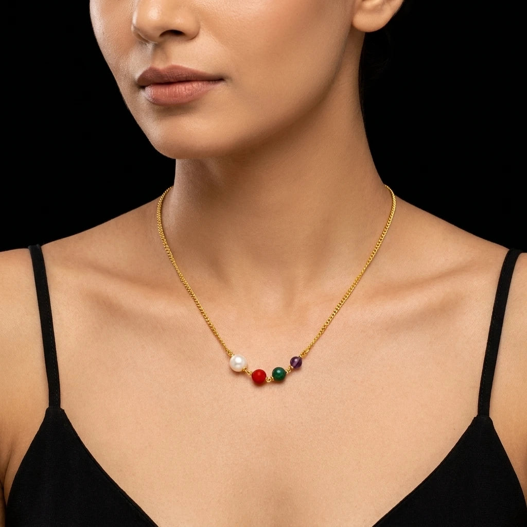 White Bead Necklace PPNS9M-083