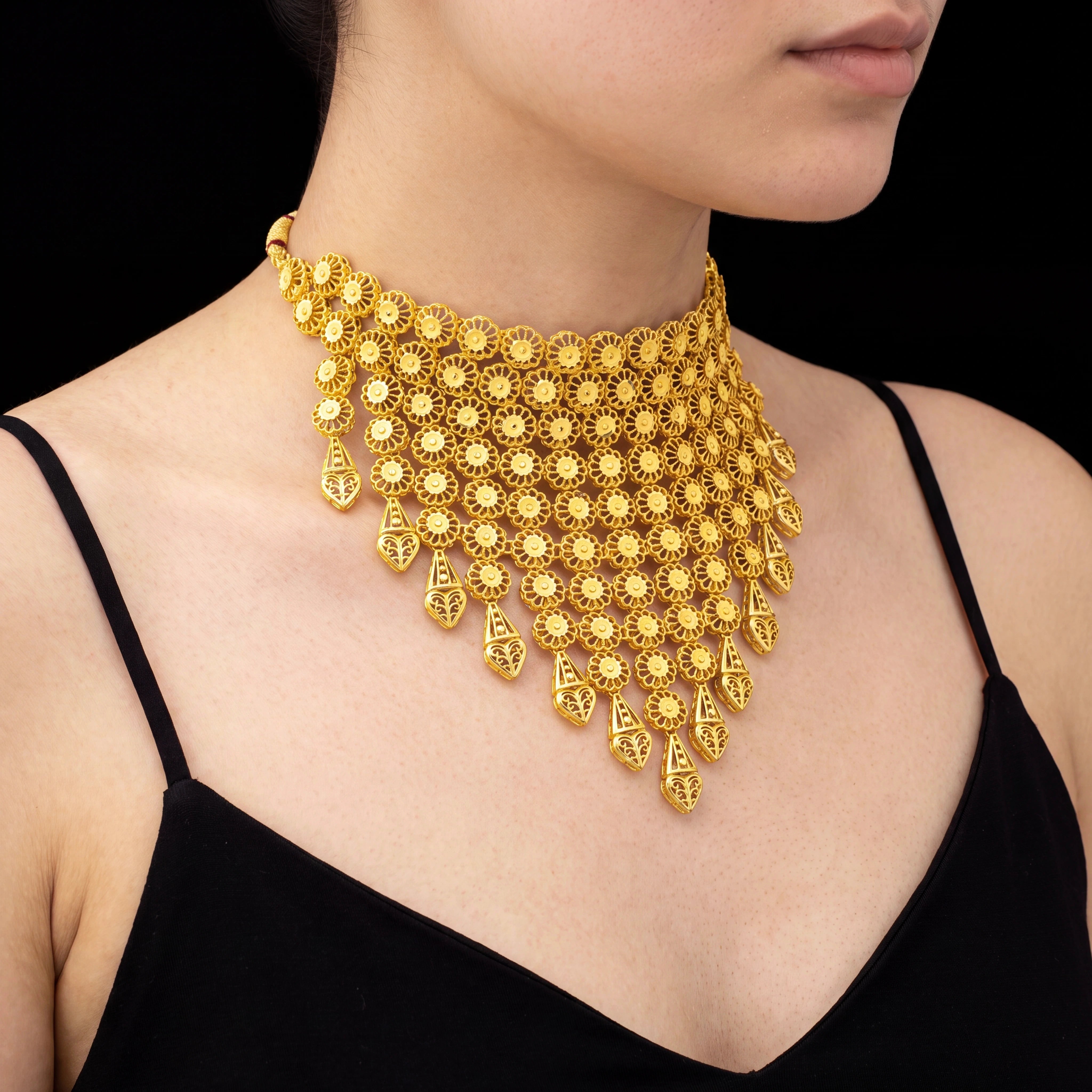 Golden Necklace Short with Golden Stud PGNS6-0301, PGHST86-061