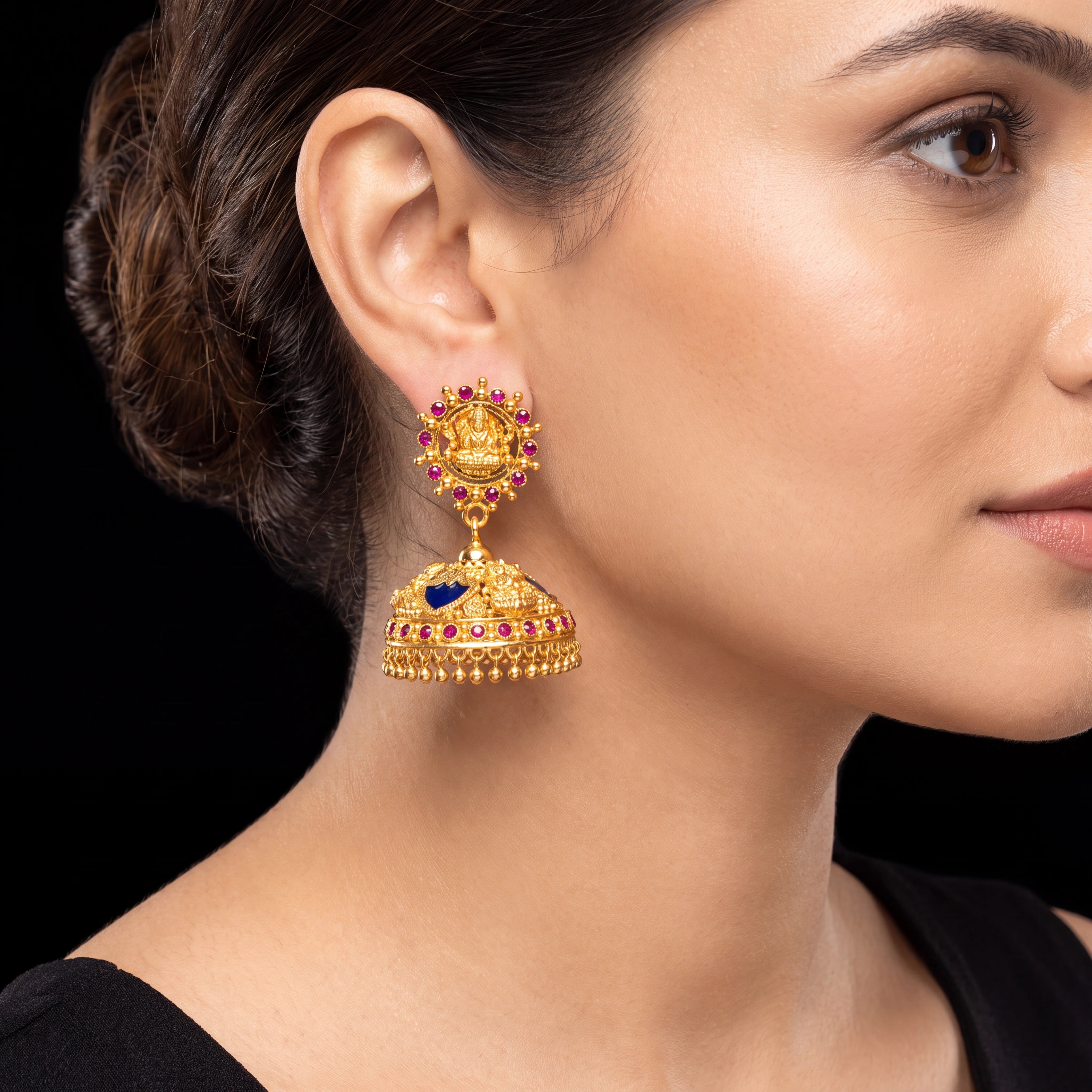 Palakka Blue Stone Jimika Earring PSPKJSTPBL4-096