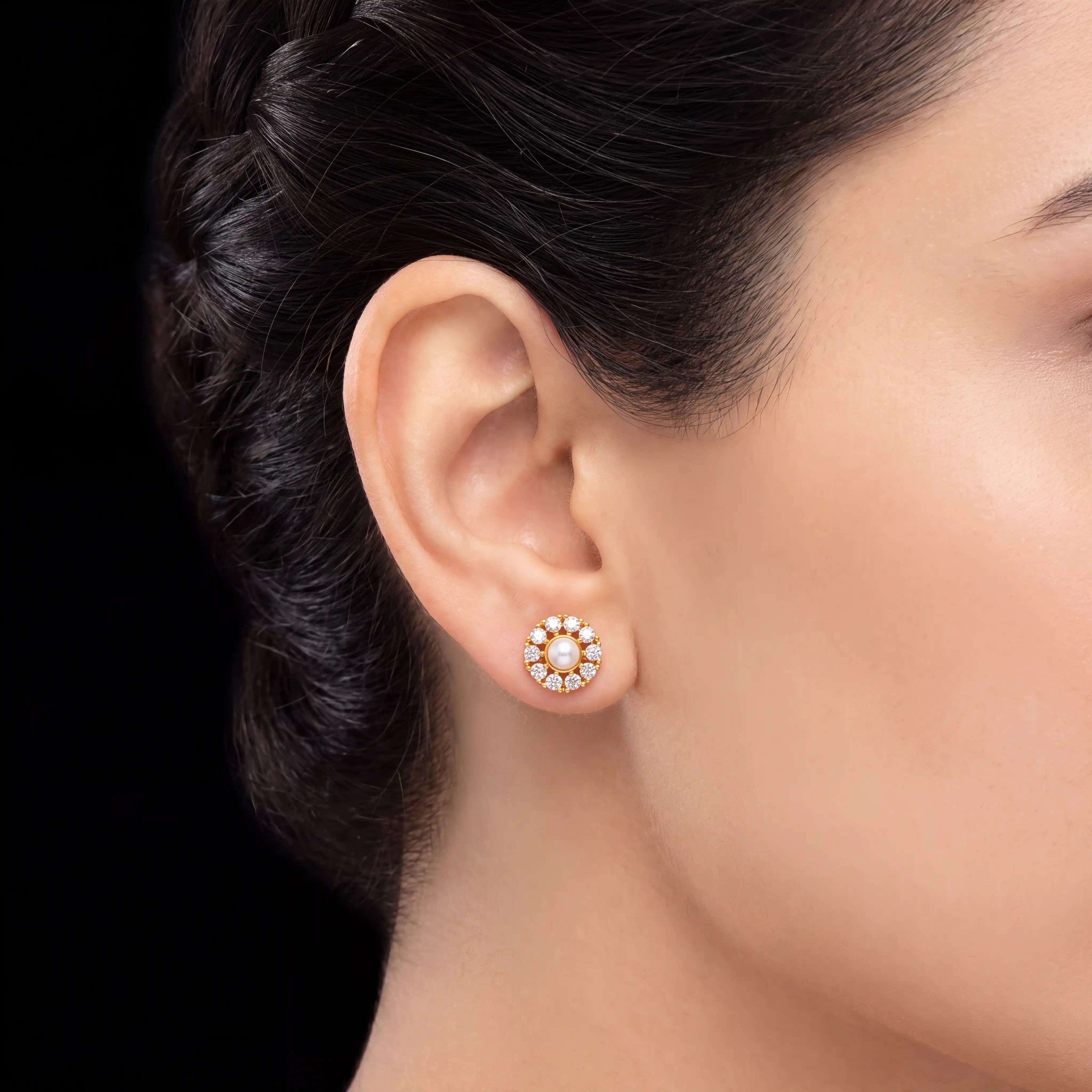 Premium Ratna Pearl Stone Stud PMRNPST1W-052