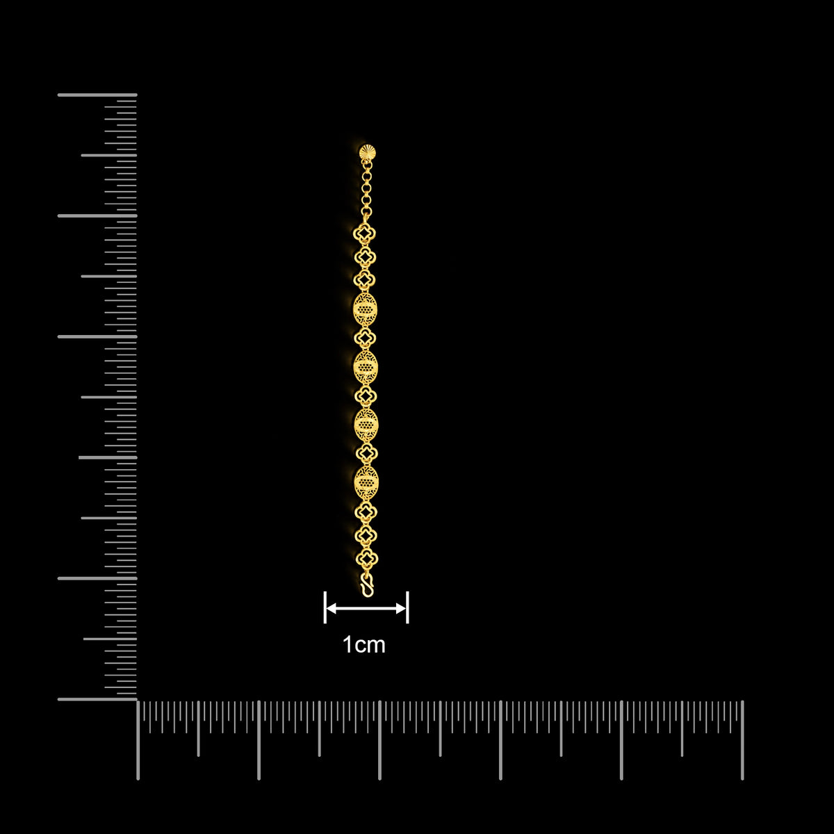 Oval Lattice Clover Link Bracelet Gold Layered