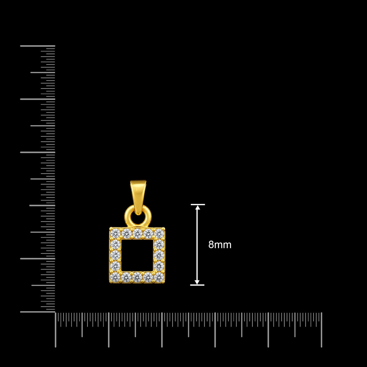Premium CZ Open Square Frame Pendant Gold Layered