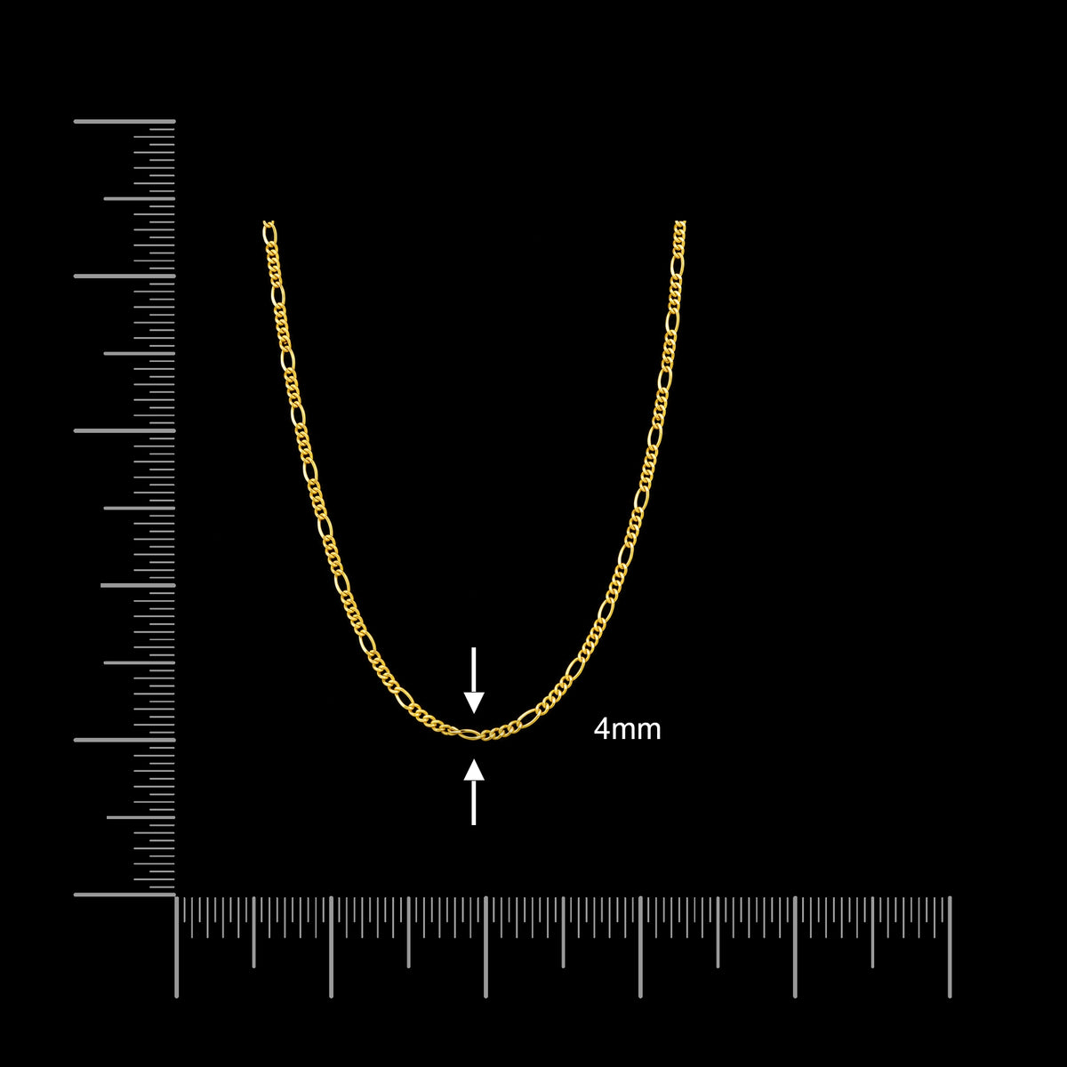 Gents Figaro Plain Chain Gold Layered