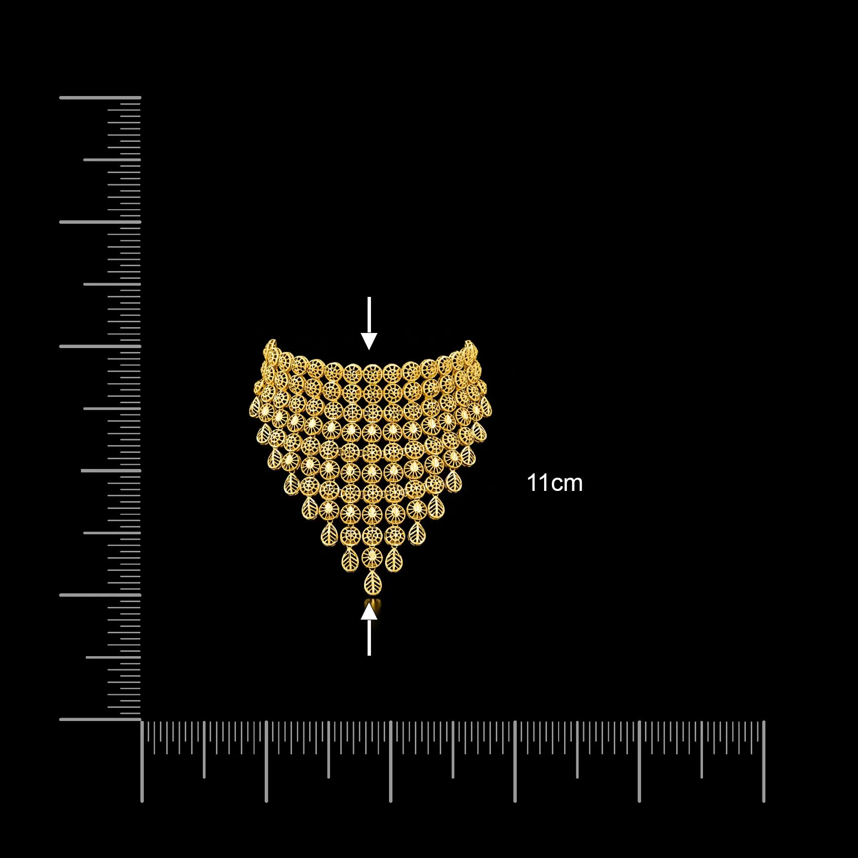 Golden Necklace Short with Golden Stud PGNS10-0301, PGHST90-061