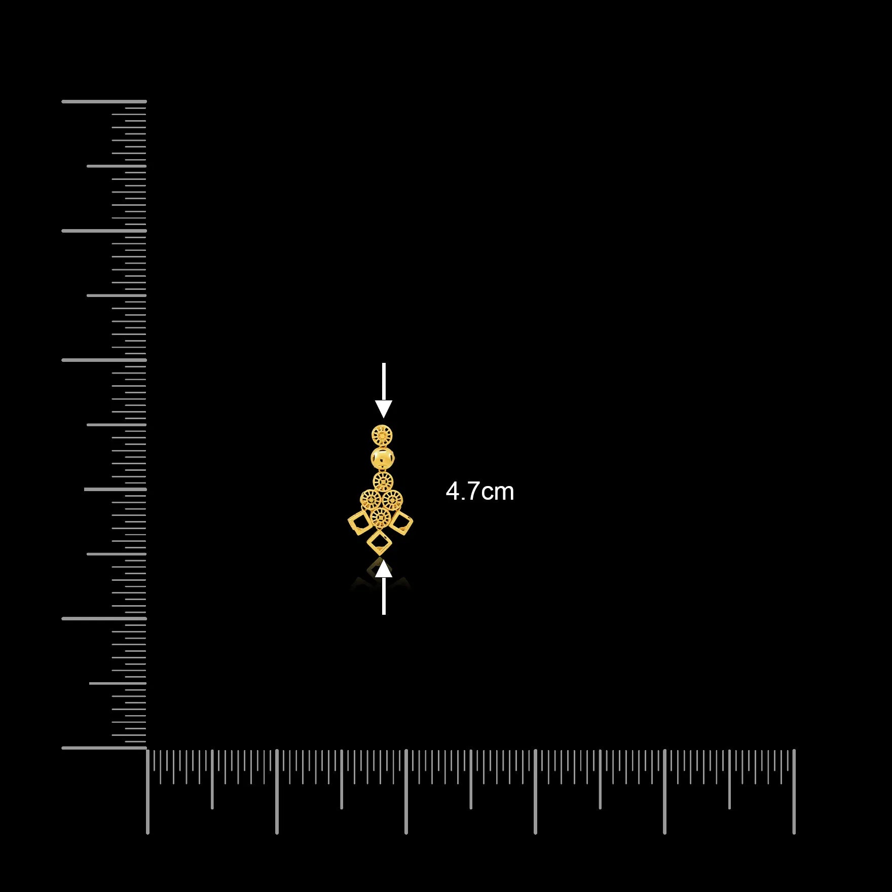 Golden Necklace Short with Golden Stud PGNS5-0301, PGHST85-061