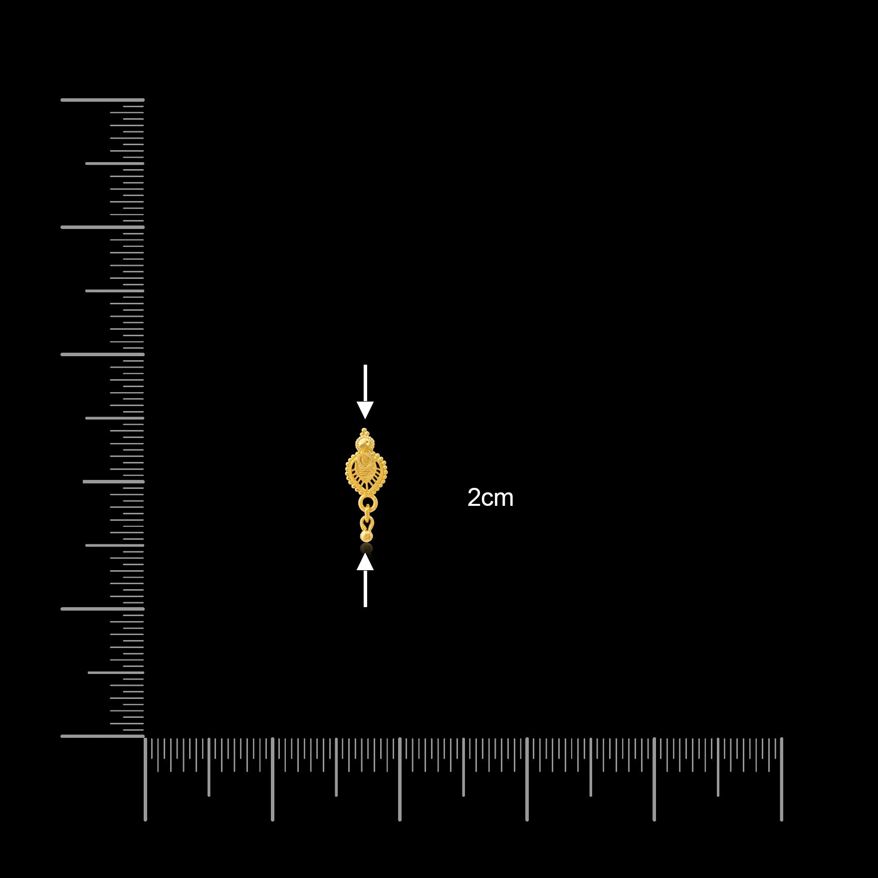 Golden Hanging Stud PGHST338-09