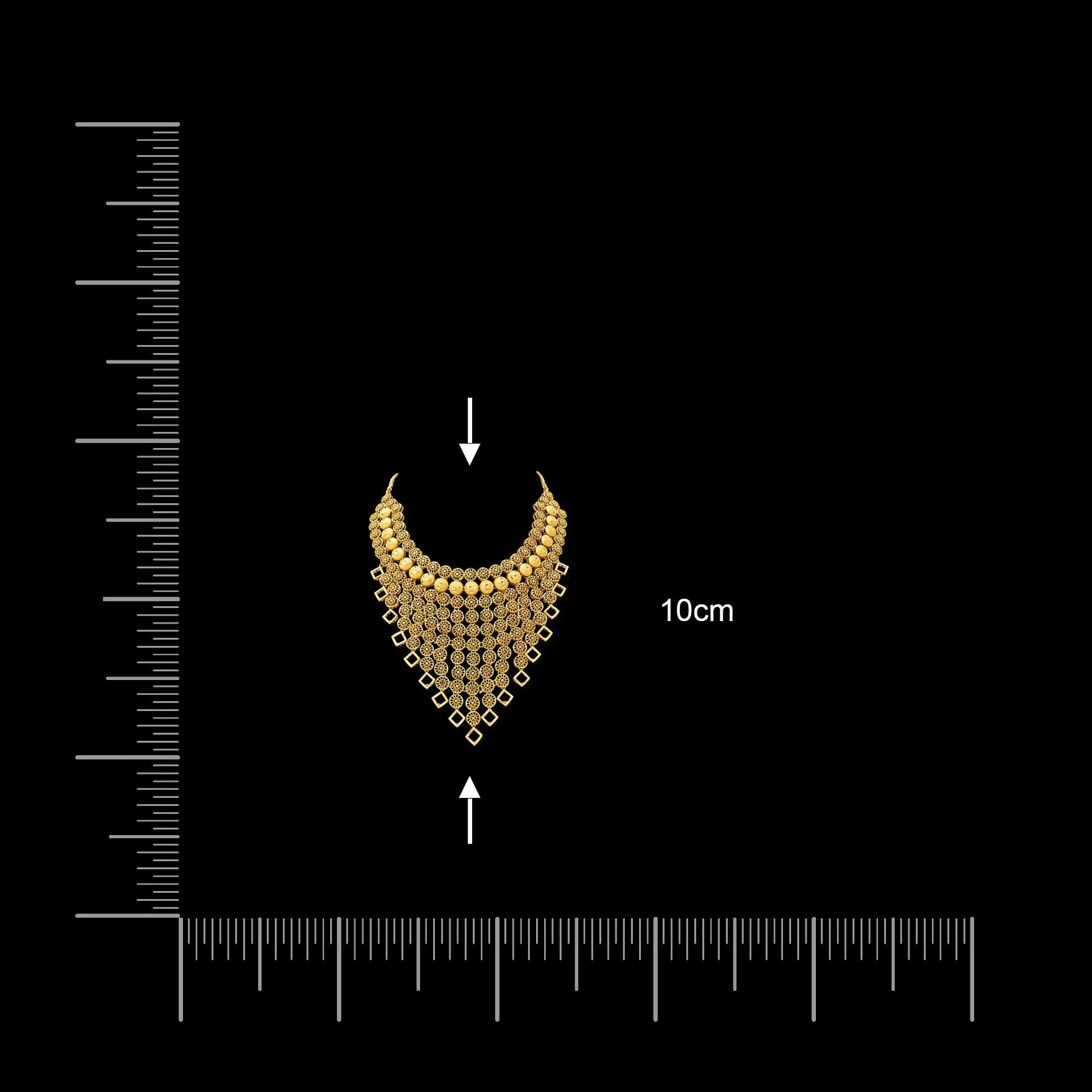 Golden Necklace Short with Golden Stud PGNS5-0301, PGHST85-061